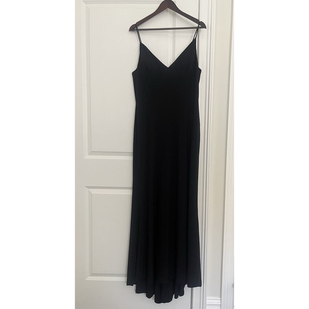 Jump Apparel Women’s V-Neck Side Slit Dress Gown Sz. XL black